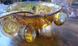 Carnival Glass Punch Bowl